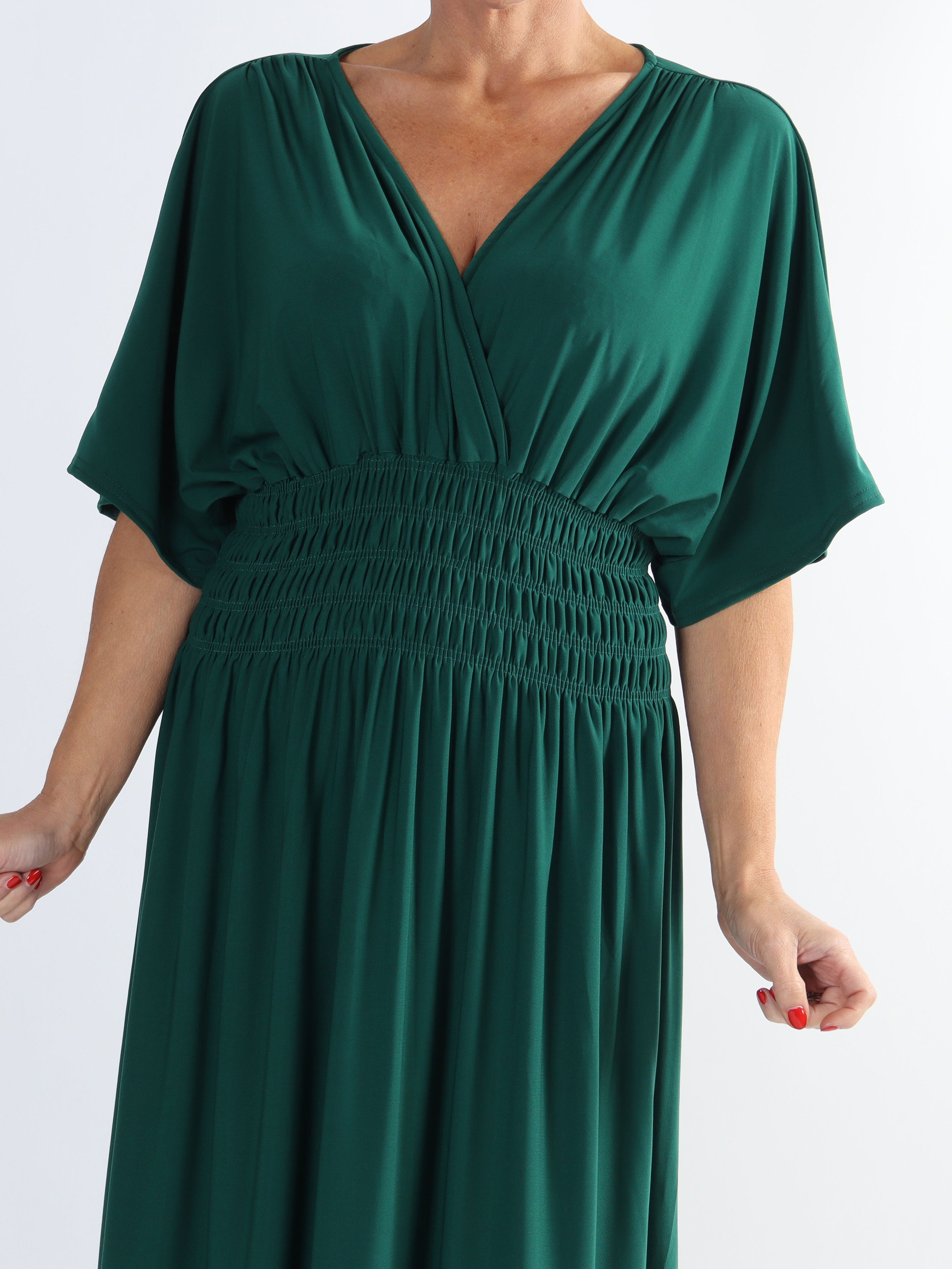 Pams Plain - Elastisk plus size kjole med smock